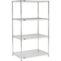 Nexel 36W x 18D x 74H Wire Shelving Unit, 600 Lb Shelf Capacity, Chrome 798768NC